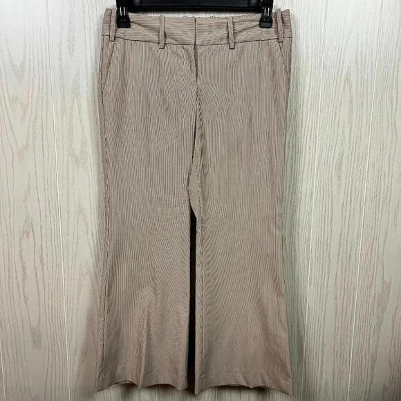 The Limited Pants - Limited Women's wide leg brown pin stripe size 6 drew fit pant